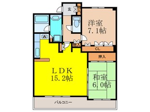 ﾗｲｵﾝｽﾞｶﾞｰﾃﾞﾝ千里丘（1014）の物件間取画像